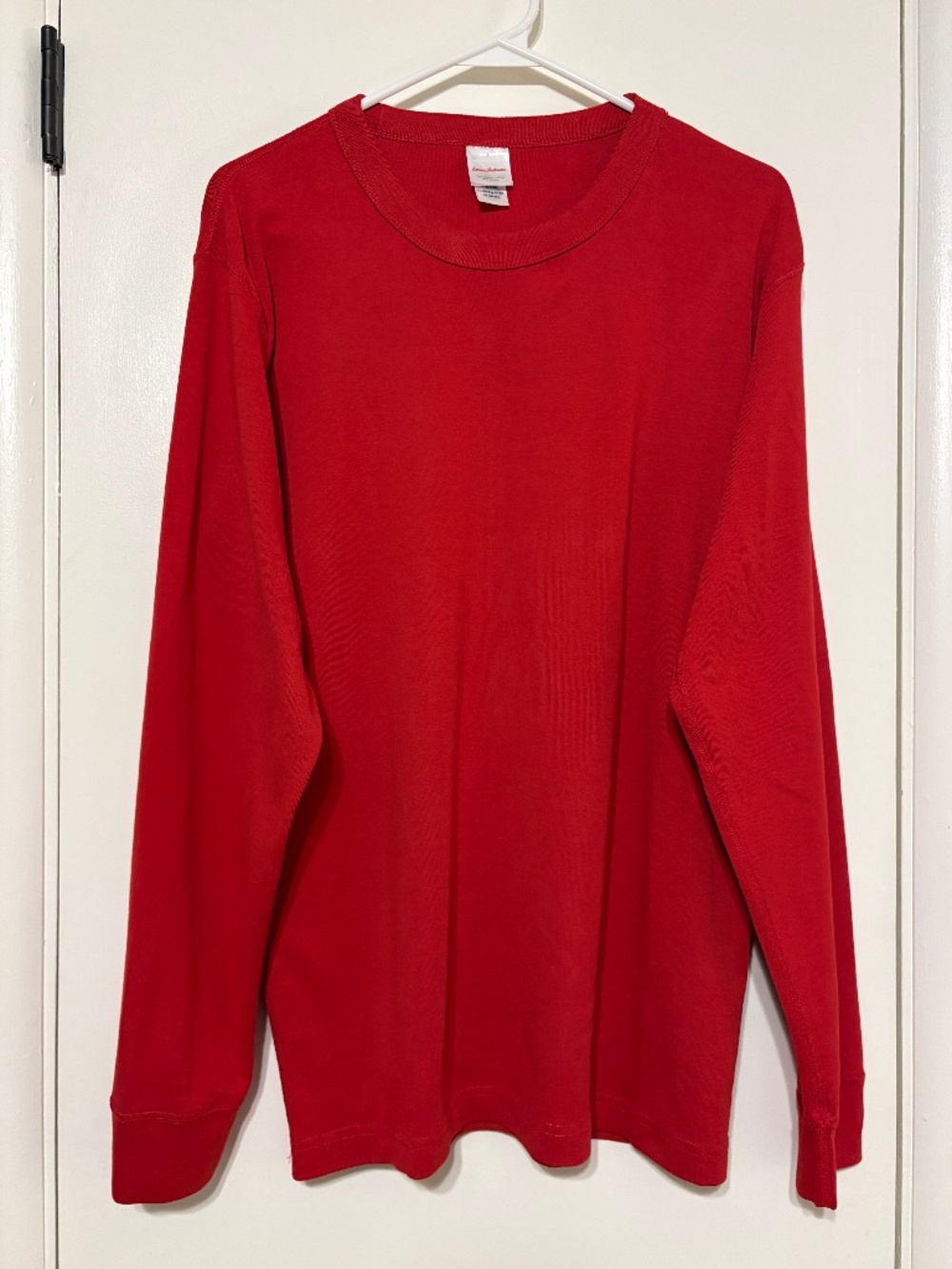 Hanna Andersson #52399 Adult Unisex L/S Long John Pajama Tee Shirt Top L Red
